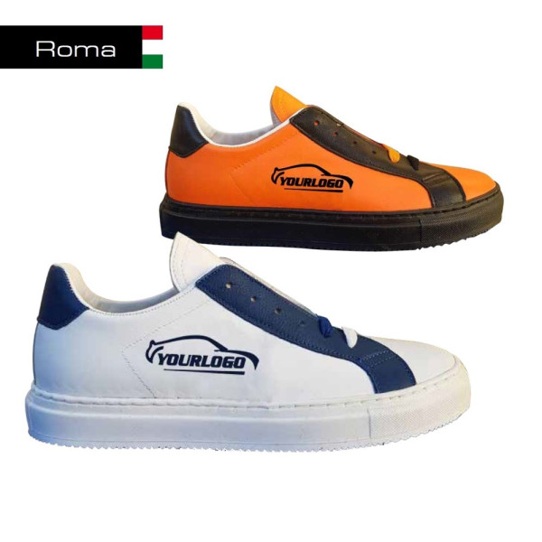 Model:  Roma - bedrukking- Made in Italy
Schoen naar eigen ontwerp
In eigen kleur en met eigen logo.