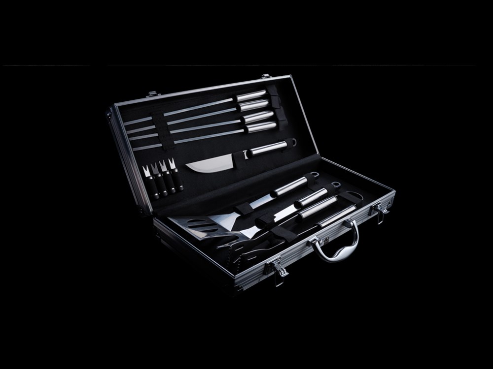 12-delige barbecue set in aluminium koffer