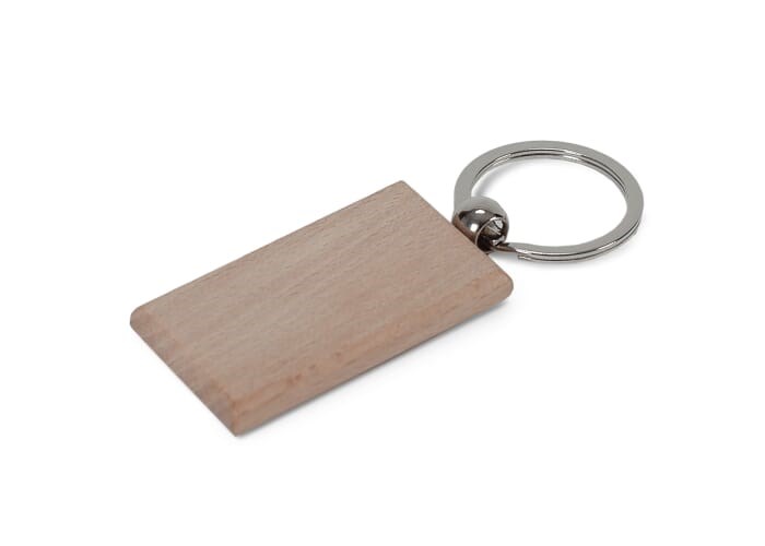 Sleutelhanger hout rechthoekig