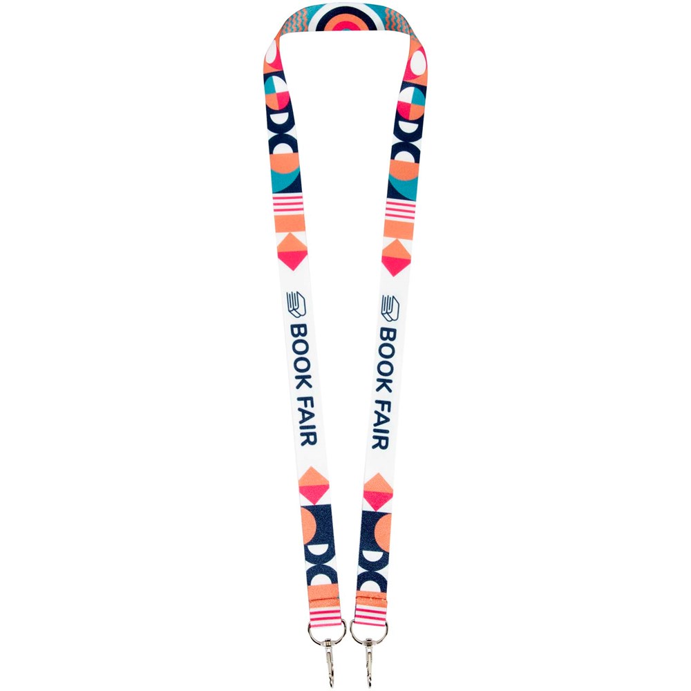 Leia sublimatie RPET lanyard met 2 haken