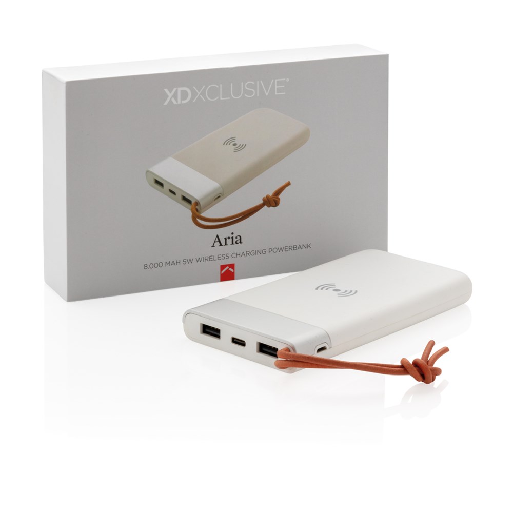 Aria 8.000 mAh powerbank met draadloos opladen