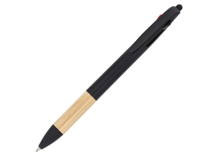 3-kleuren pen met bamboe grip