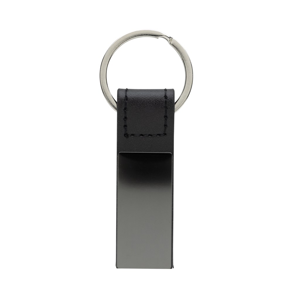 Luxe PU sleutelhanger RCS gerecycled zinc alloy