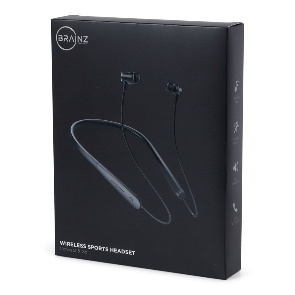 BRAINZ Bluetooth Sport Headset Zwart