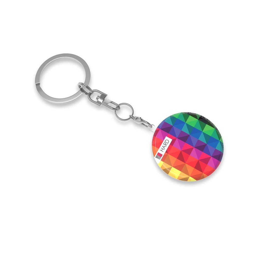 Key Ring Hard Single, Doming in full color, 20-30 cm2