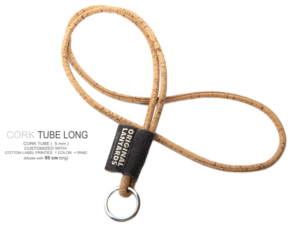 Kurk keycord tube met label