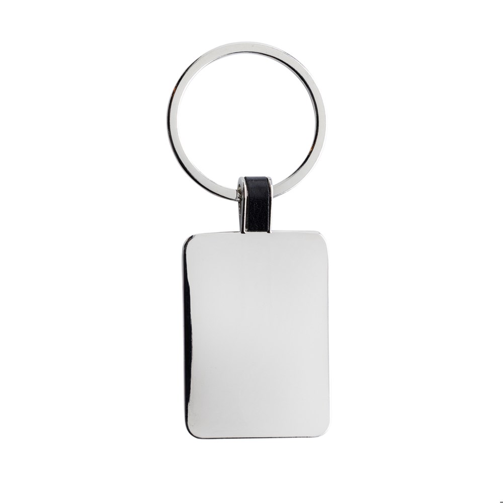 RCS rechthoekige sleutelhanger van gerecycled zinc alloy