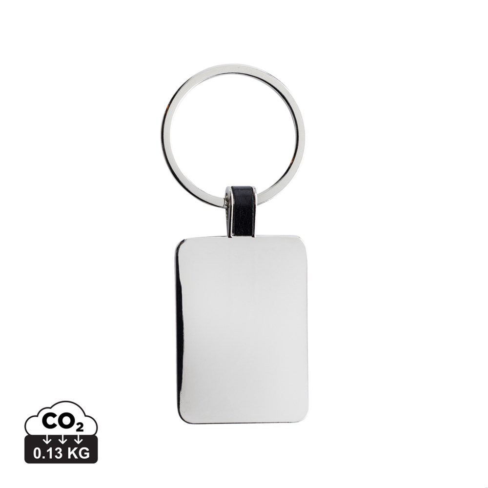 RCS rechthoekige sleutelhanger van gerecycled zinc alloy