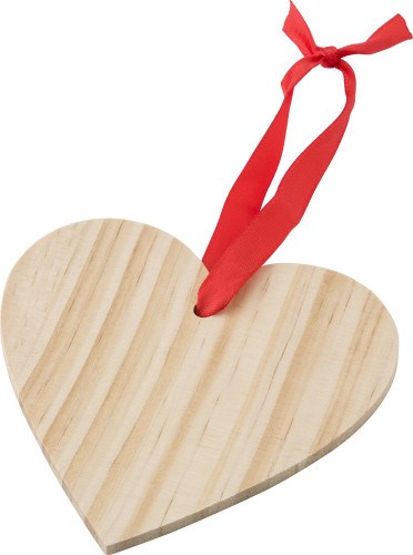 Houten kerstornament Hart Einar