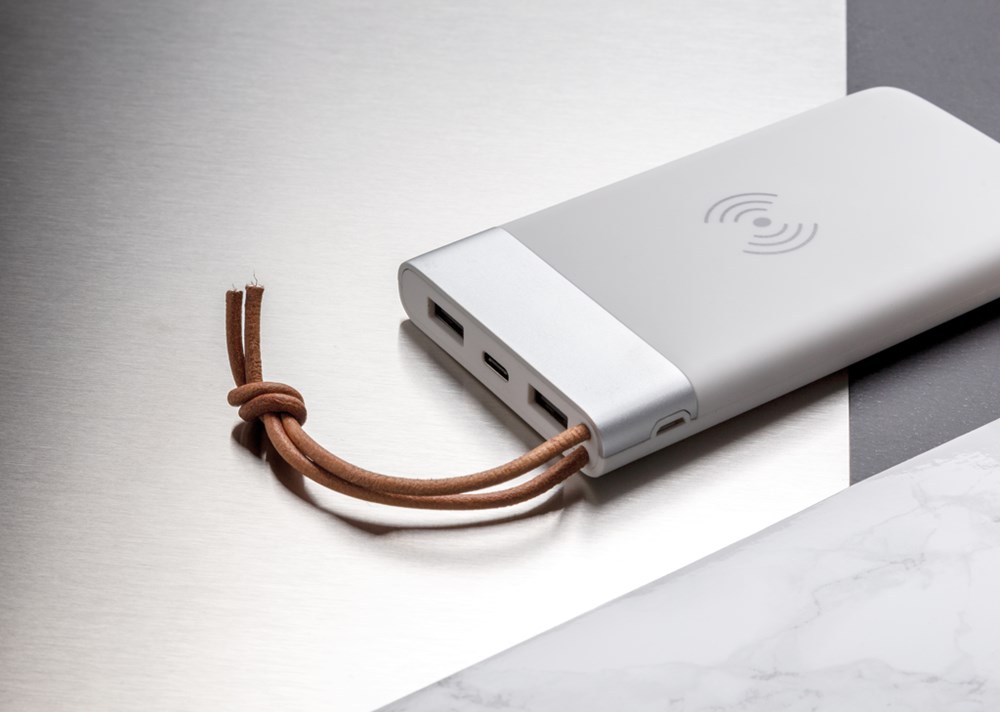 Aria 8.000 mAh powerbank met draadloos opladen